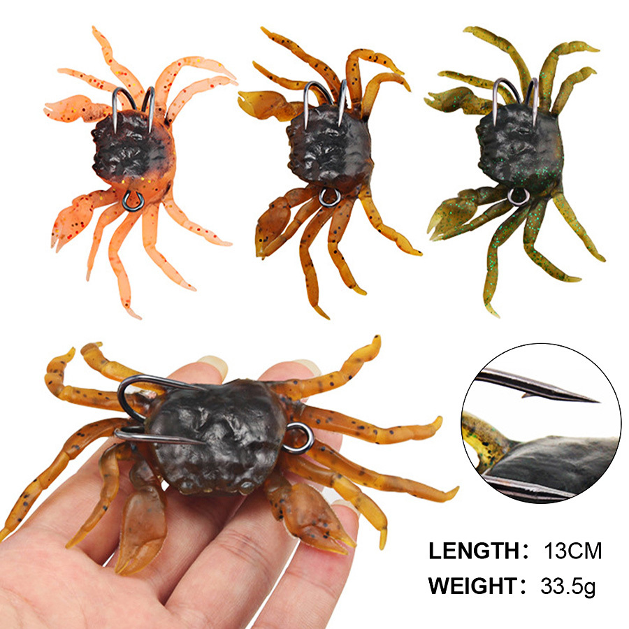 Isca Falsa Isca Falsa Isca Biônica Isca Macia Tridimensional Anzol Suave Caranguejo Isca Macia Pesca no Mar Isca Falsa Biônica