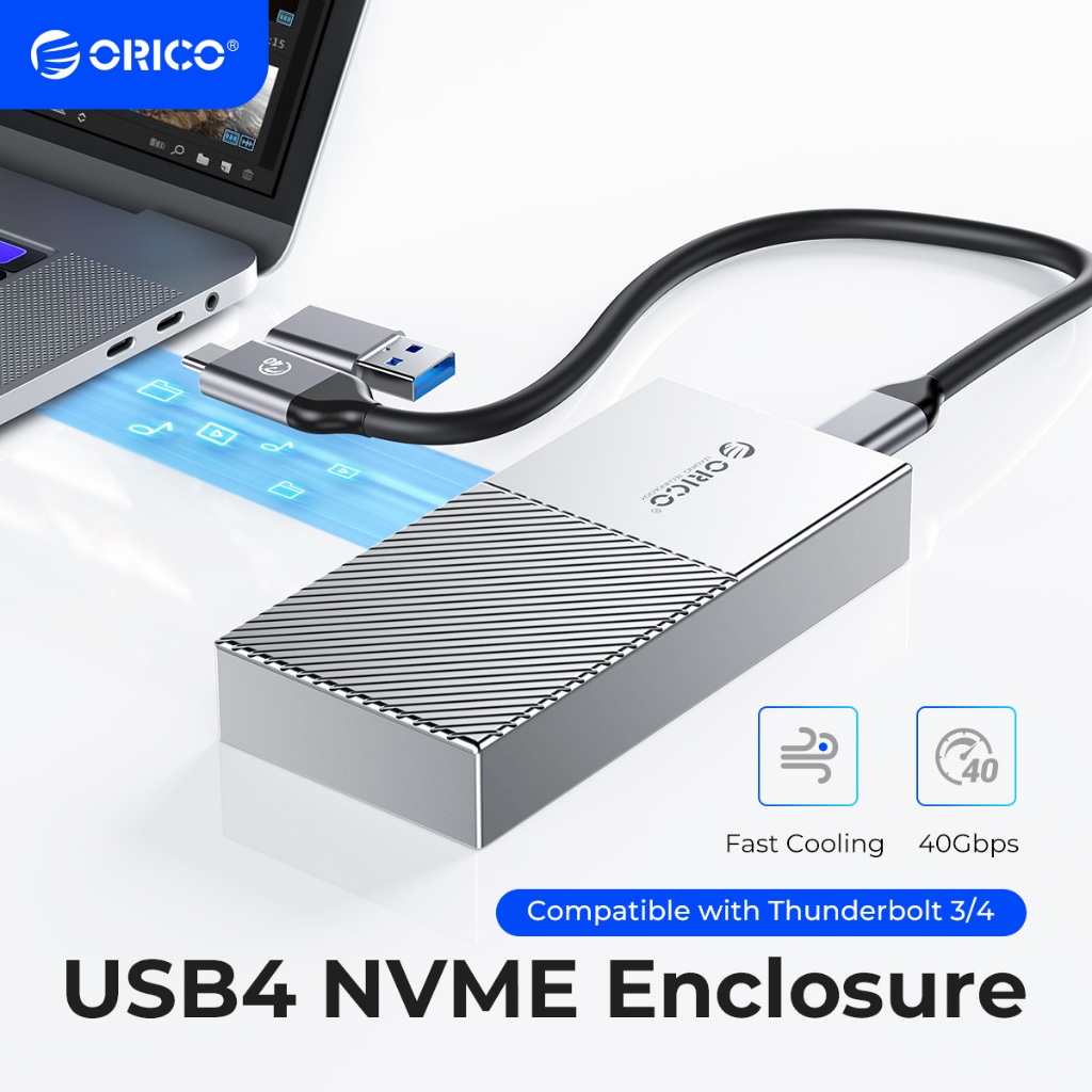 ORICO USB4.0 M . 2 Caixa SSD NVMe 40Gbps PCIe3.0x4 De Alumínio Compatível Com Thunderbolt 3 4 USB3.2 USB 3.1 3.0 Tipo C (M208C3-U4)