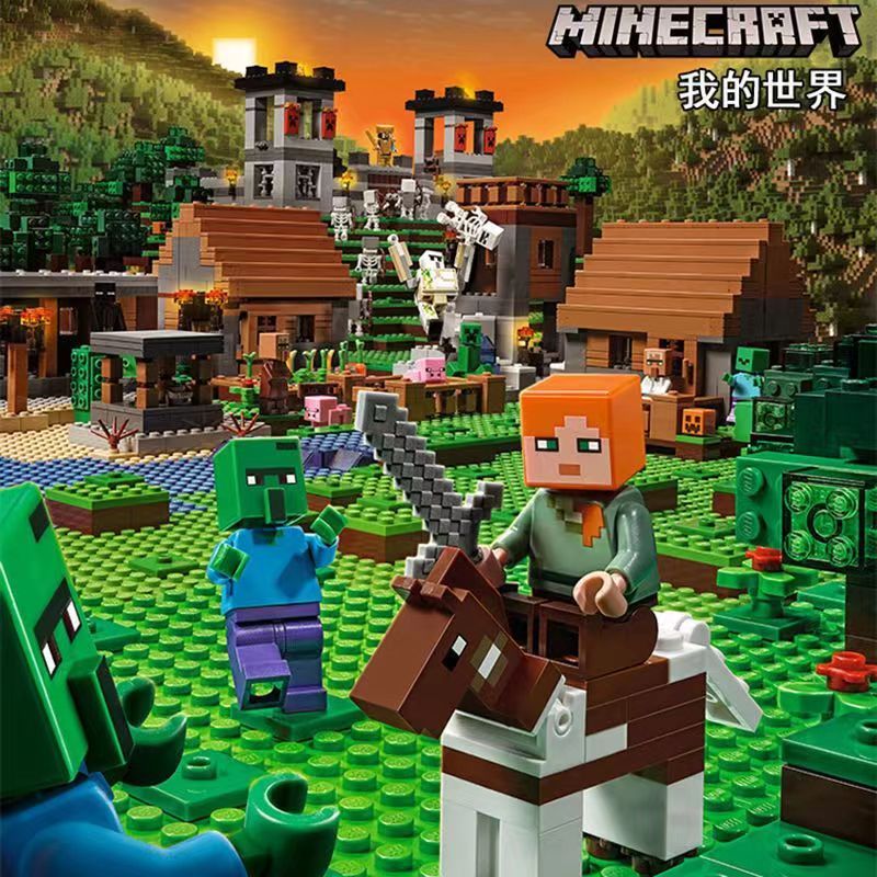 1150pcs Minecraft Série Village House Assembling Building Blocks Crianças Meninos Brinquedos Educativos Presentes de Aniversário