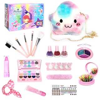 lifcasual Kit de maquiagem infantil para meninas - Finja jogar conjunto de  maquiagem lavável com bolsa de cosméticos batom, escova, espelho,  brinquedos de de festa para menina de 3 4 5 6 7 8 : : Beleza