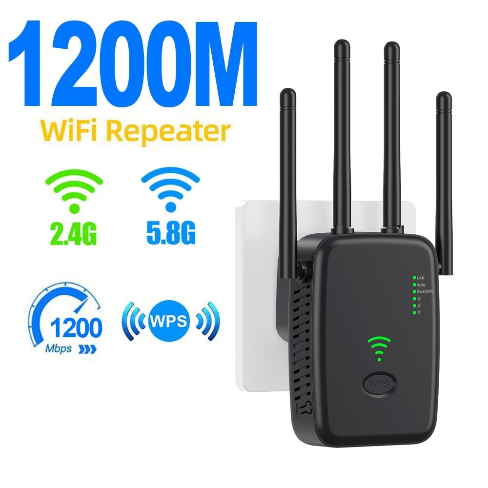 Repetidor WiFi Sem Fio De 1200Mbps Banda Dupla 2.4G 5G Extensor 802.11ac Gigabit Amplificador Roteador WPS