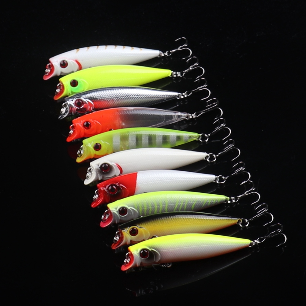 10pcs Isca Artificial Kit De Dura Popper Lúcio De Robalo 7cm 7g