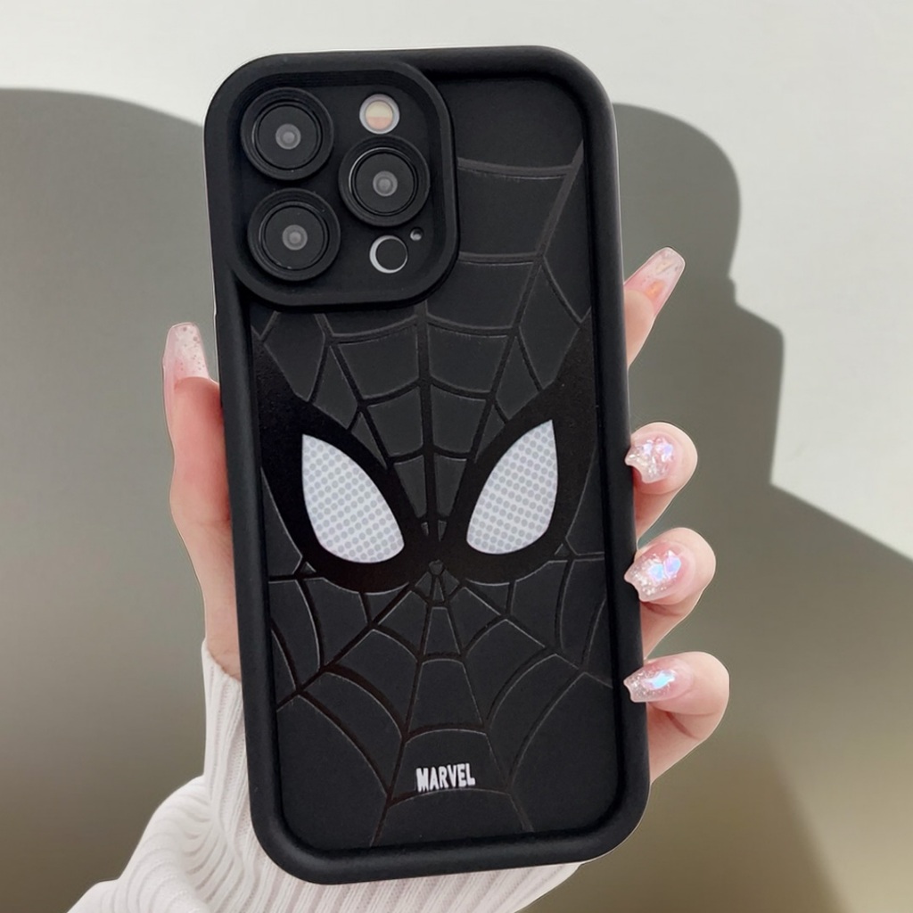 Desenho Animado Marca De Moda Marvel Cool Spider-Man Eyes Case For iPhone 11 Alta Qualidade 15 13 12 14 XR XS Pro 7 8 Plus Proteção De Lentes À Prova De Choque De Silicone Macio