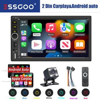 ESSGOO 2 Din Carplay 7 Polegada Multimídia MP5 Player Rádio Para Carro Bluetooth FM Receptor Tela De Toque HD USB/FM/TF