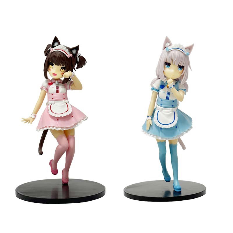 18cm Nekopara Anime Figura Kawaii Cat Girl Chocola Ação Boneca