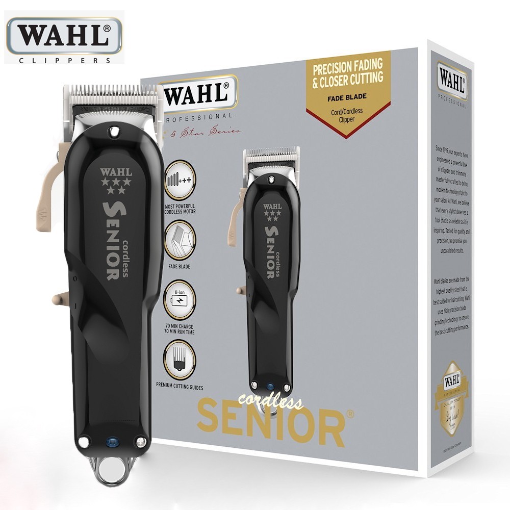 Máquina De Cortar Cabelo Sem Fio SÉNIOR Bivolt Black Lâmina Fade melhor motor