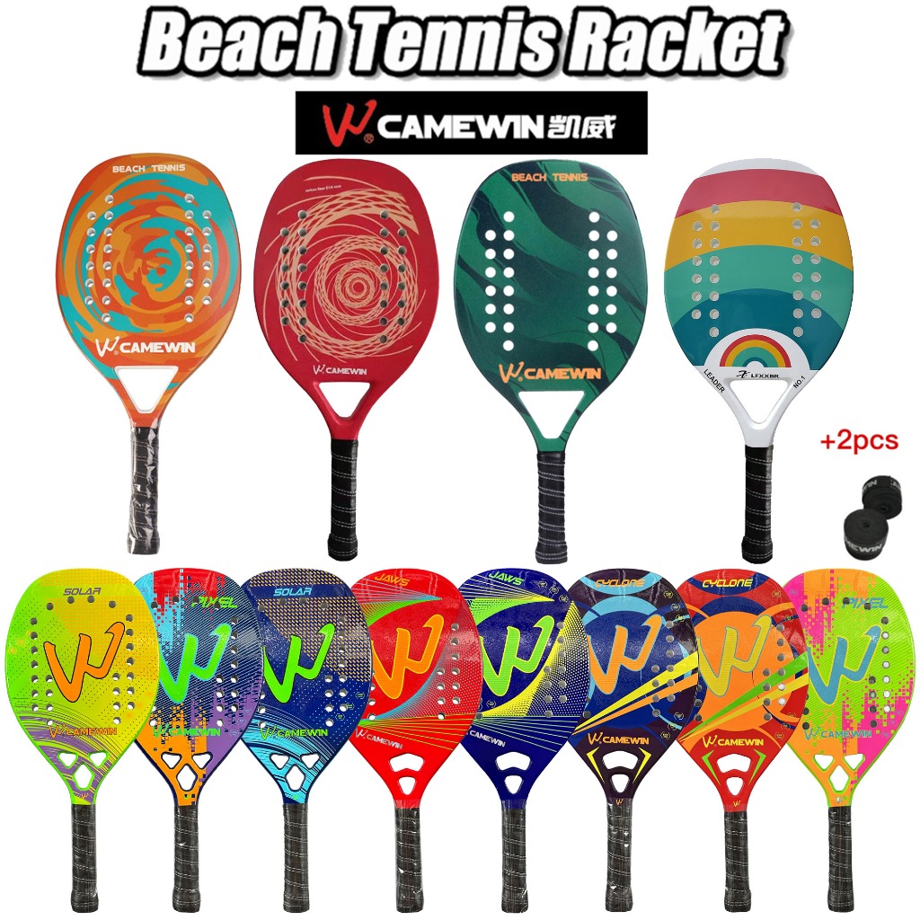 Camewin-Full Carbon Fiber Rough Beach Tennis Racket Com Bolsa , 3K ...