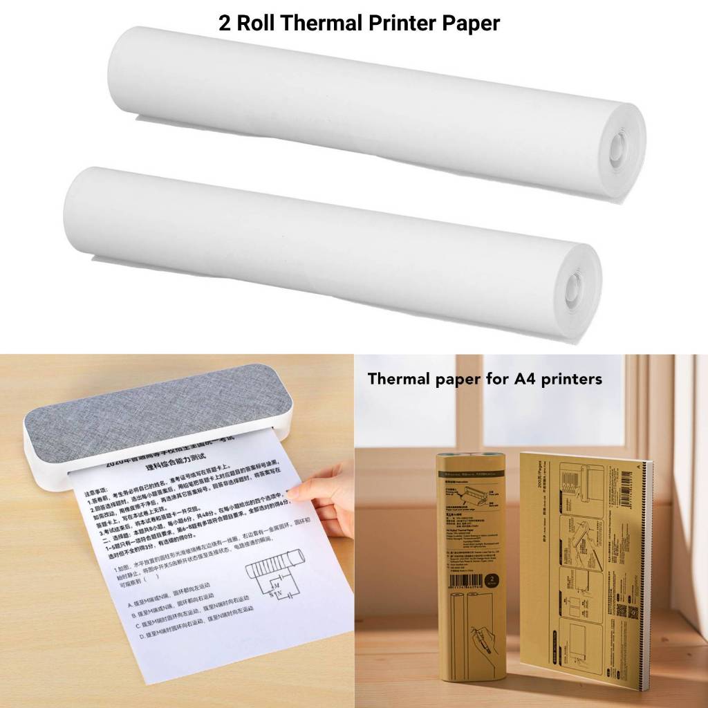 [EPAY] 2 Rolos De Papel Para Impressora Térmica A4 210 * 30 Mm ...