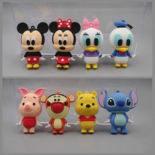 1Pcs 6-7cm Disney Anime Cartoon Mickey Mouse Donald Duck Daisy Tigger MinniePooh Bear Piglet Q Versão PVC Figuras De Ação Modelo Doll Toys