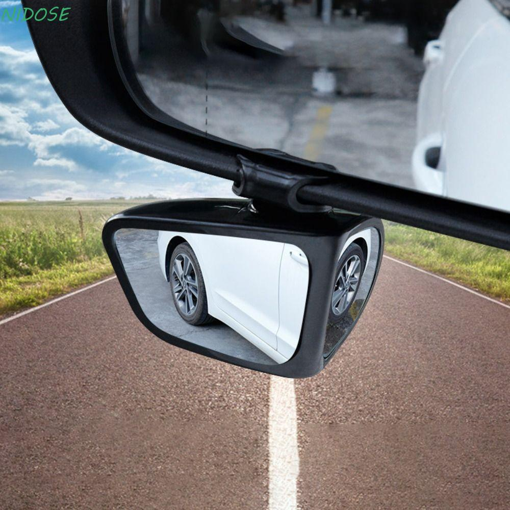 2 Pçs/set Ajustável HD Vidro Convexo Carro Motocicleta Espelho Ponto Cego  Para Estacionamento Espelho Retrovisor Sombra Chuva