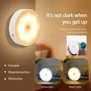 1 Pçs Sensor De Movimento Magnético Luz Noturna Usb Recarregável Sem Fio Lâmpada Indução Do Corpo Inteligência LED Quart