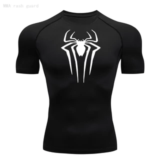 Batman Camisa De Manga Curta De Compressão Camiseta De Ginástica Masculina Quick Dry Sports Top Summer Sportswear