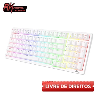 Royal Kludge RK98 Teclado Mecânico Sem Fio Hot-swappable Com 98 Teclas RGB Backlit Tri-mode Bluetooth 2.4G