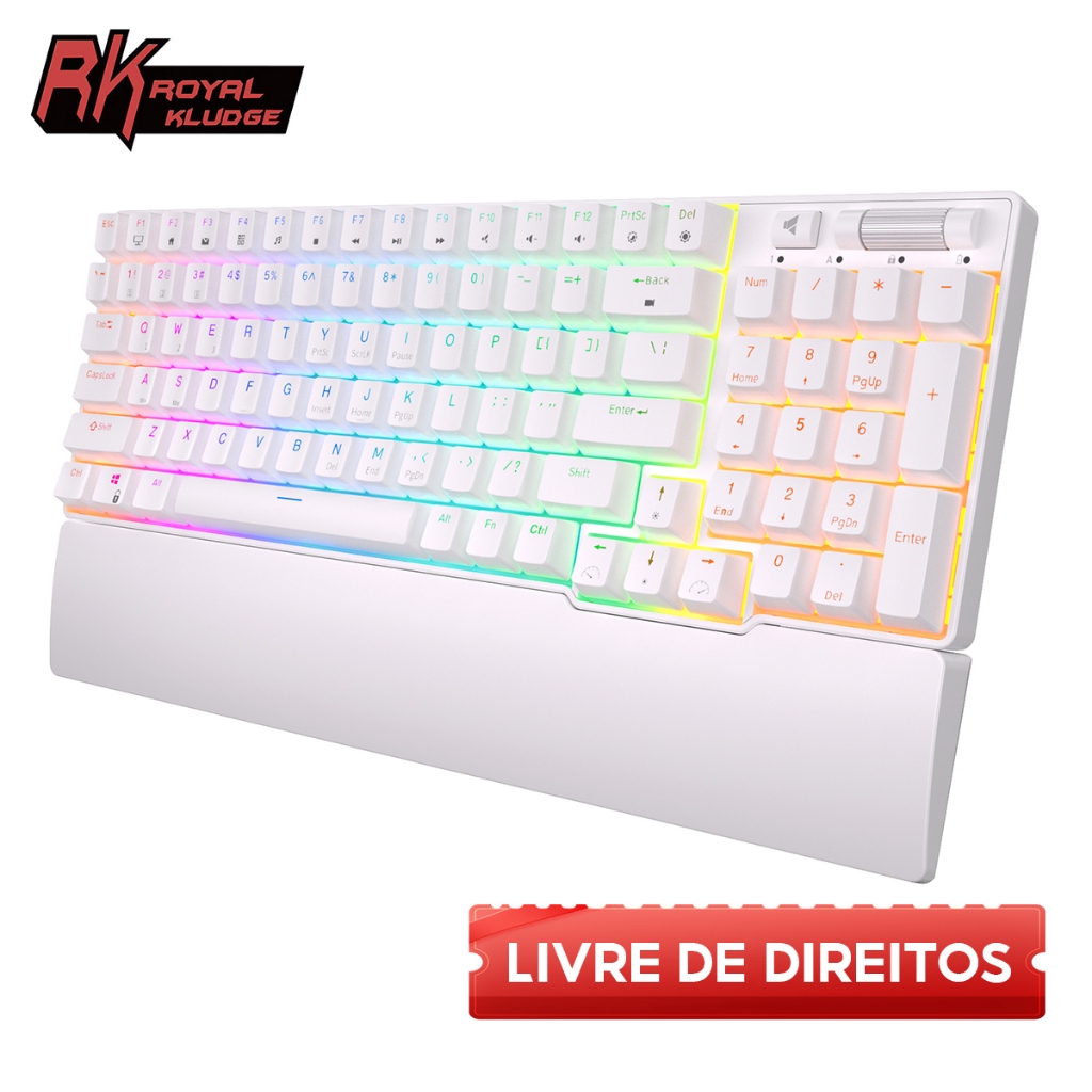 Royal Kludge RK96 Teclado Mecânico Sem Fio Bluetooth RGB De Três Modos Hot-swap Gaming