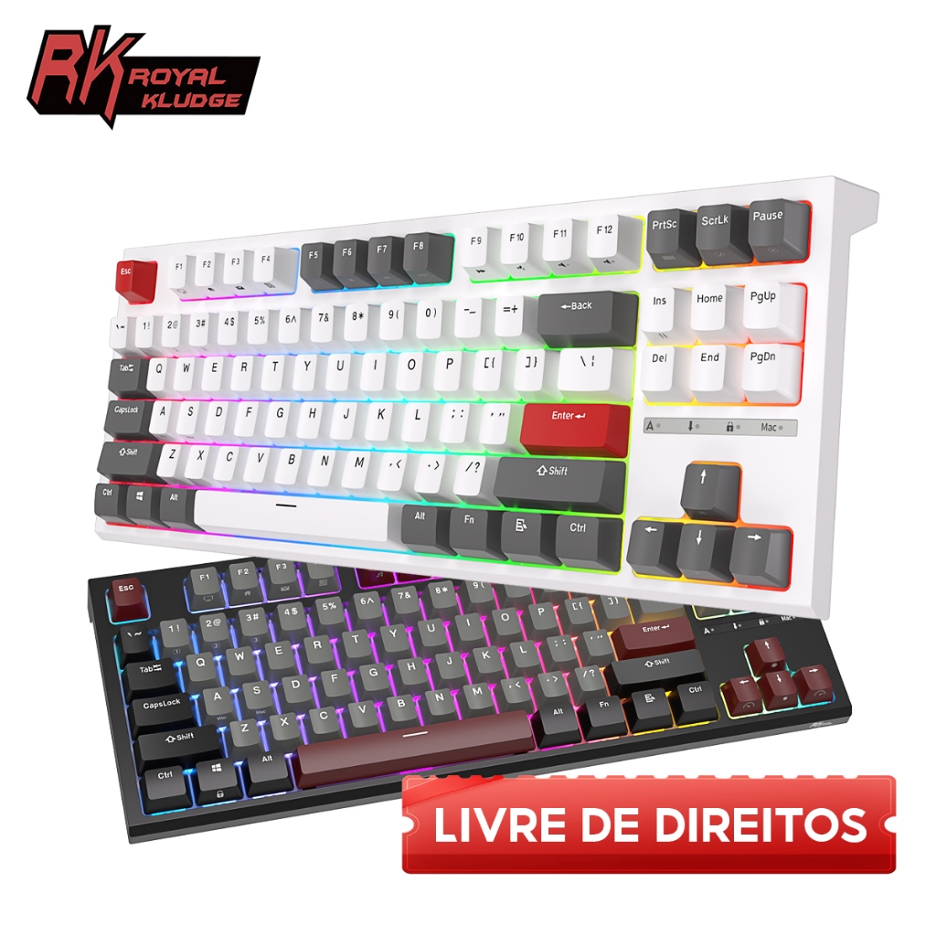 Novo RK R87 Royal Kludge 87 Teclado Mecânico De Jogo Profissional Com Chave Hotswap