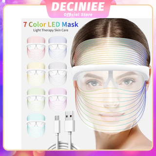 Máscara De Beleza Sem Fio Recarregável 7 Cores Tratamento LED Aperto Facial Massajador Cuidados Com A Pele Feminina Absorção