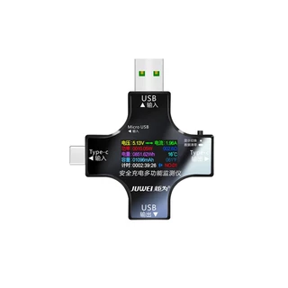 Testador De Tela Colorida Juwei Tensão USB E Amperímetro Tipo C PD Tester Power Meter Versão De Comunicação Bluetooth