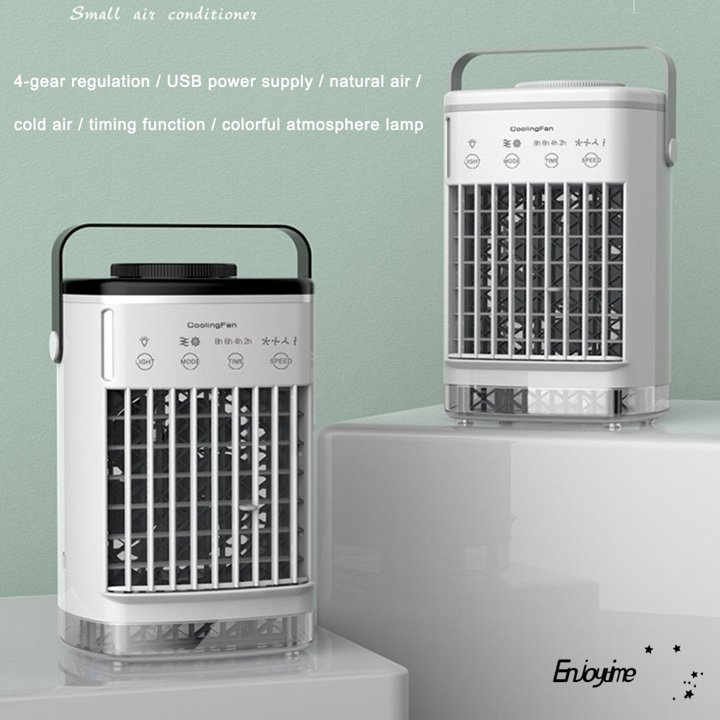 【Enjoytime】#Mini Ar Condicionado Climatizado #Ventilador De Ar Portátil Resfriador USB Mini Condicionado De Mesa