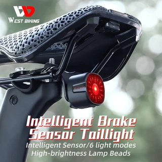 Bicicicicleta Oeste Bicicicleta Smart Tallight MT8 Bicicleta De Estrada Sensoriamento De Freio Automático Tipo C Recarregável lP66 Luz Traseira Segura LED À Prova D'água