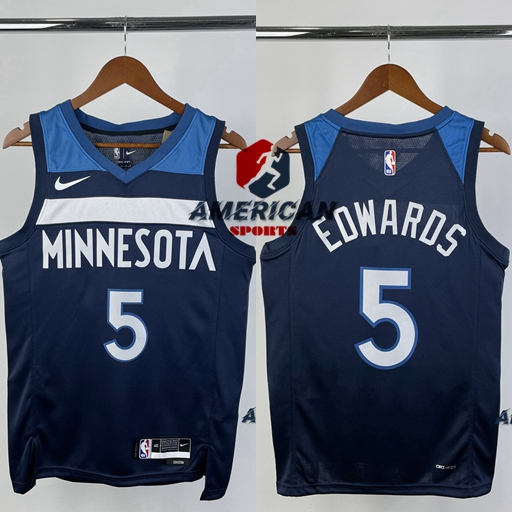 Camiseta Minnesota Timberwolves 5 Anthony Edwards Camisa 2024NBA Jogador De Basquetebol Branco Jersey