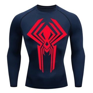 Homem Aranha 2099 Camisa De Manga Comprida De Compressão Protetor Solar Esportivo Masculino Segunda Pele Praia Secagem Rápida Respirável Treino De Base