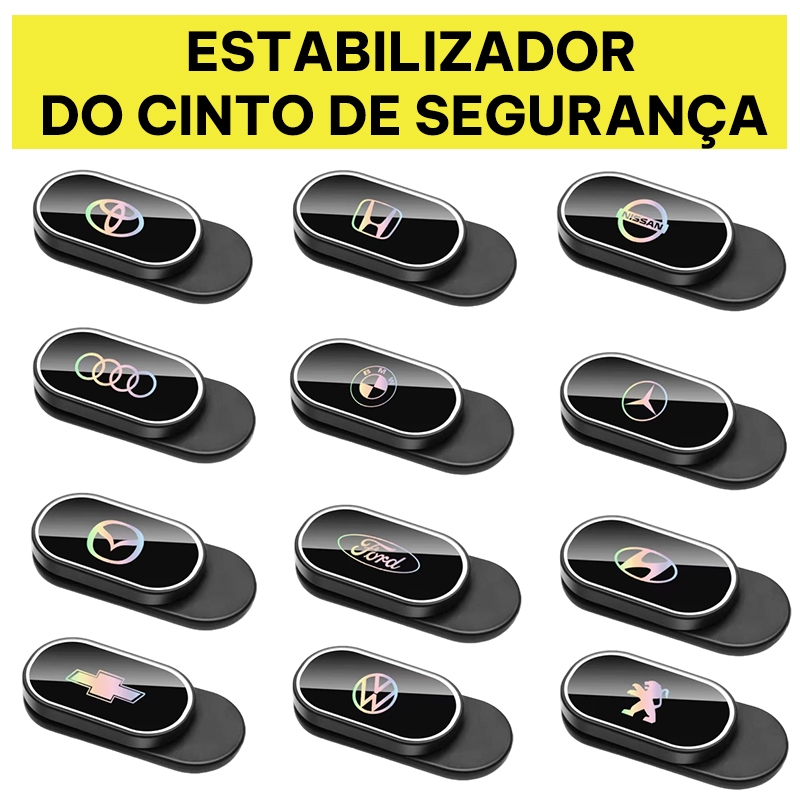 1/2 Peças de Suporte de Fivela de Cinto de Segurança de Carro com Clipe Magnético Ajustador de Tensão de Cinto de Segurança