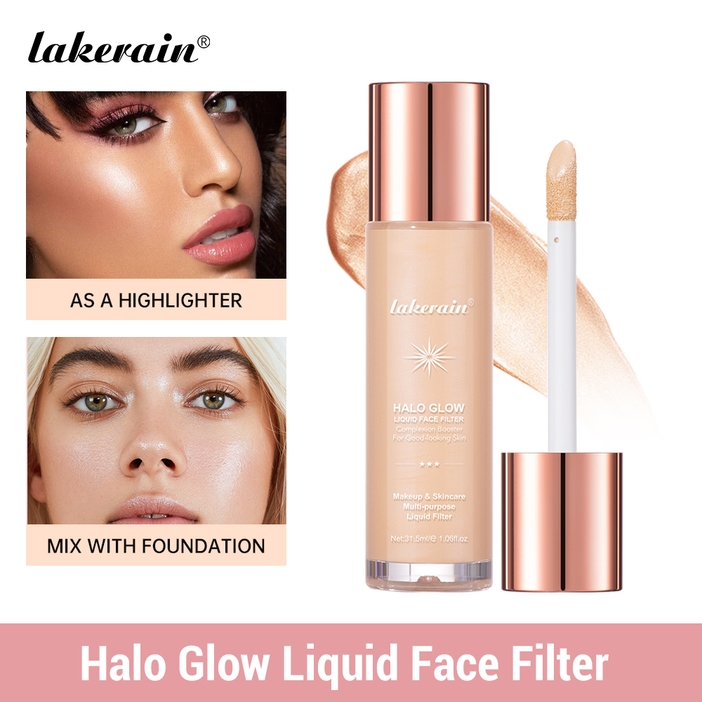 Filtro Facial Líquido Lakerain Halo Glow High Shine Finish Colorido Destaque Hidratante Maquiagem De Longa Duração