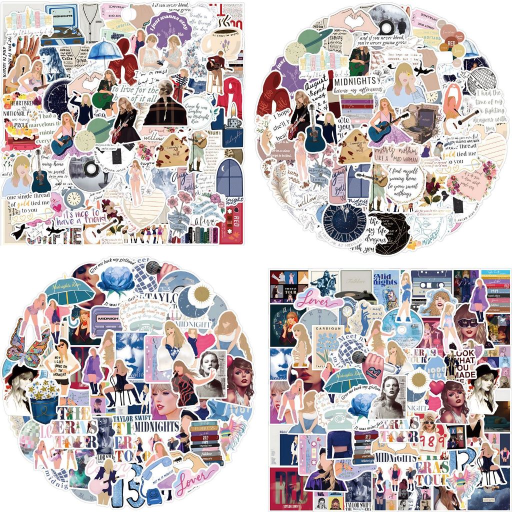 108/100/63/54pcs Taylor Swift Sticker Pack Vinil Autocolante À Prova D'água Autocolantes De D'água Para Aquaflask Water Bottle Laptop Scrapbook Jornal Kindle Guitar