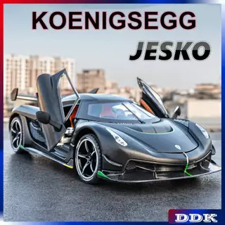 DDK 1 : 24 KOENIGSEGG JESKO Diecast Modelo De Carro De Brinquedo De Liga Metálica Som E Pull Back Boy Friend Criança Aniversário Presente De Natal
