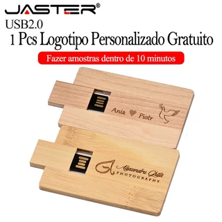 JASTER (Logotipo Personalizado Gratuito) USB 2.0 Flash Drive 128GB Pen De Cartão De Madeira 64GB Flashdrive De Gravação A Laser 32GB Memória De Presente Criativa Stick 16GB Disco U Antimagnético 8GB 4GB