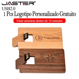 JASTER Cartão De Madeira USB Flash Drive 128GB (Logotipo Personalizado Gratuito) 2.0 Memory Stick 64GB Creative Gift Pen 32GB Gravação A Laser Disco U 16GB Flashdrive 8GB 4GB