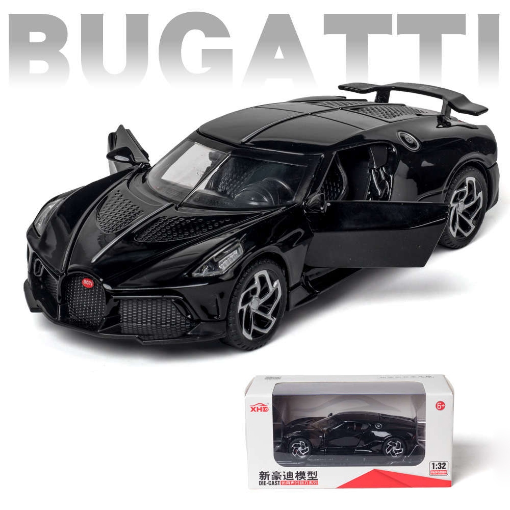 Voiture Miniature Bugatti La Voiture Noire 1:32, Alliage, Avec Lumière Et Son - Neuve 2023