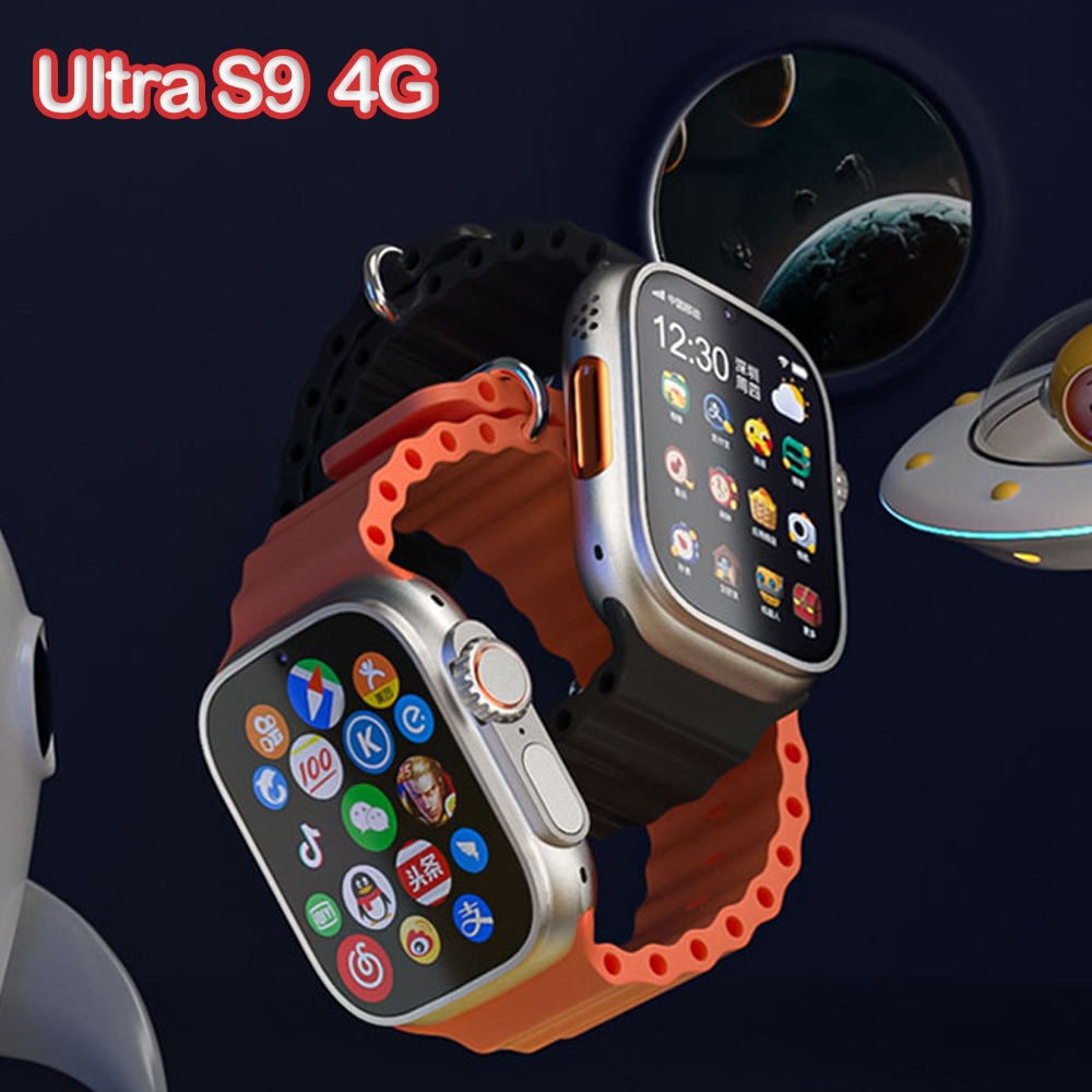 [Cartão SIM 4G] 4G 5G Network S9 Ultra Smartwatch Phone GS37 Android 8.1 4G + 64G 1280mAh Grande Bateria Câmera Dupla À Prova D'água Telefone S8 Atualizado