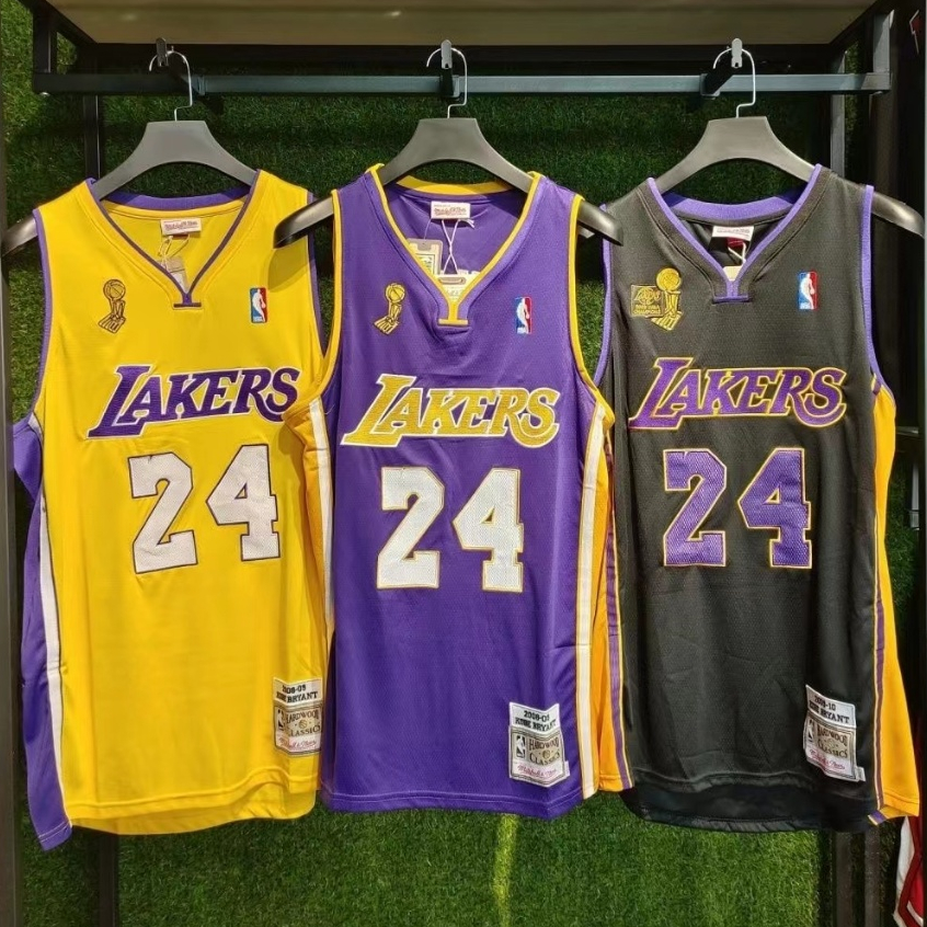 Homens Camisa 2023NBA Los Angeles Lakers 24 Kobe Bryant Purple Camiseta Mitchell & Ness 2008-09 Hardwood Clássicos Basquetebol Jersey