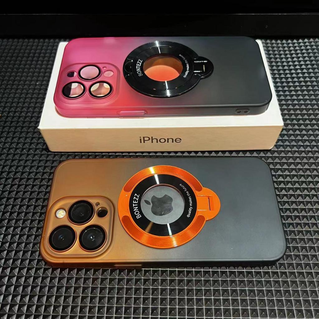 Capa de Luxo com Gradiente de Pele e Pele Adequado para iPhone14 13 12 15 promax Vem com Proteção de Lente de Suporte Magnético, Antivegetativo à Prova de Choque Resistente ao Suor P