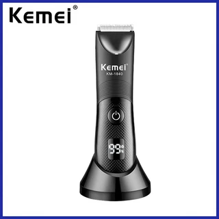 Kemei Body Pubic Dock Groomer Lâmina De Cerâmica Recarregável Masculina Higiene Da Virilha Aparador De Pêlos À Prova D