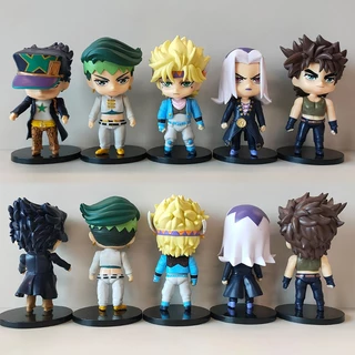 5Pcs/Set 10-11cm Anime JoJo's Bizarre Adventure Kujo Jotaro Rohan Kishibe Dio Brando Leone Abbacchio Q Versão PVC Figuras De Ação Modelo Doll Toys