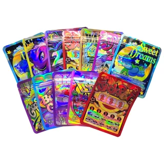100Pcs 3,5gram Saco De Doces De Desenho Animado Biscoito Em Pé Holograma ziplock