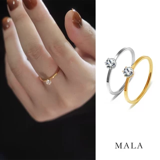 Anel Coreano De Aço Titânio Simples Diamante 18k Ouro