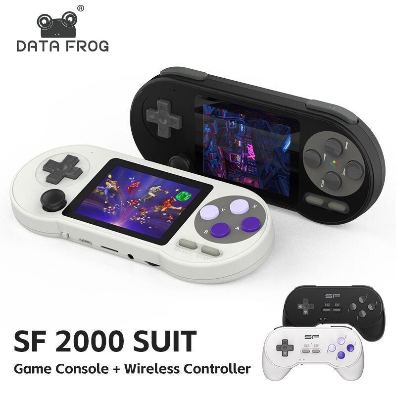 DATA FROG 3 Polegadas IPS SF2000 Console De Jogo Portátil Mini Suporte A Jogos Retro 6000 Saída AV Presente De Natal