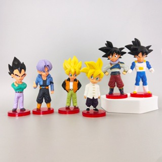 6pcs/set Dragon Ball Super Saiyan 4 Son Goku Vegeta Pan Trunks PVC Figure  NO BOX