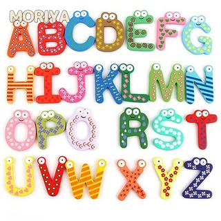 26 Pçs Letras Do Alfabeto De Madeira Do Bebê Crianças Brinquedo Educacional Imã De Geladeira