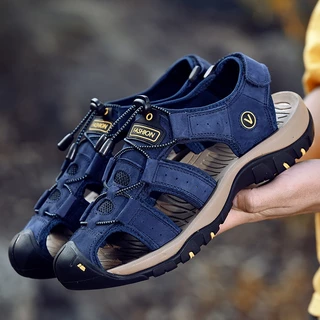 Sandália Masculina Couro Genuíno Plus Tamanho Para Praia/Verão 36-44