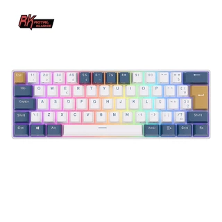 RK ROYAL KLUDGE RK61 Klein Blue Teclados Coloridos Teclado Mecânico Com Fio Modo Triplo layout ISO