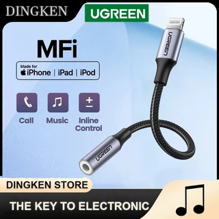 UGREEN MiFi Lightning Para Adaptador Auxiliar De 3,5 Mm Conversor Earbus Do iPhone