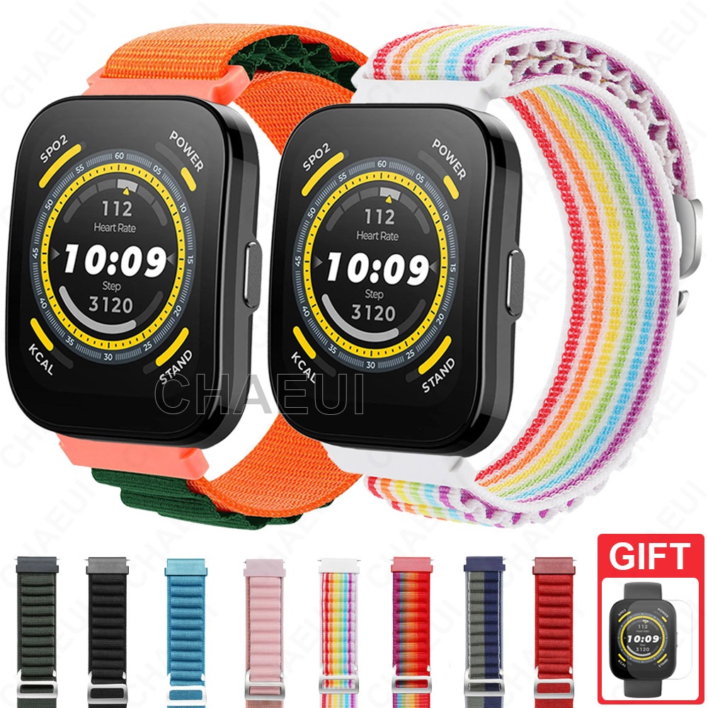 Acessórios De Fita De Nylon Para Huami Amazfit Bip 5 3 U Pro S / GTS 4 Mini 3 2 / GTR Mini