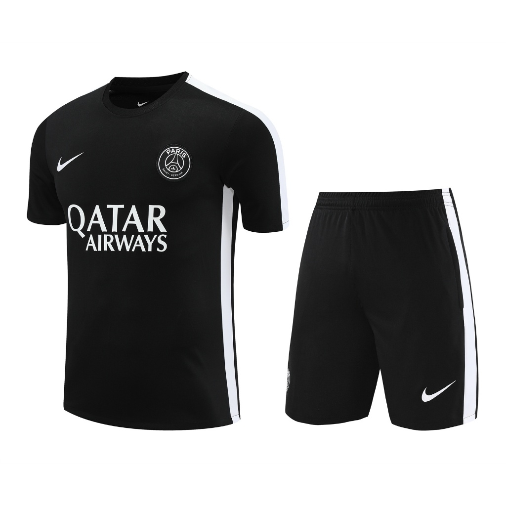 Camisa do de trein Conjunto treino preto e branco 23/24 kit camisa especial conjunto time sem manga masculino adulto treinamento Uniforme colete futebol roupa