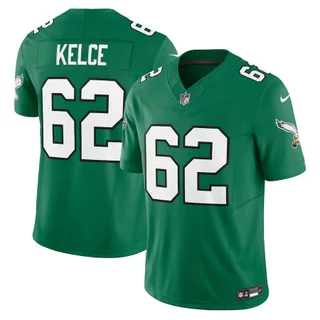 2023-24 Masculino Regata Philadelphia Eagles Jason Kelce Camiseta NFL Verde Limitada Camisa De Futebol Americana Jersey