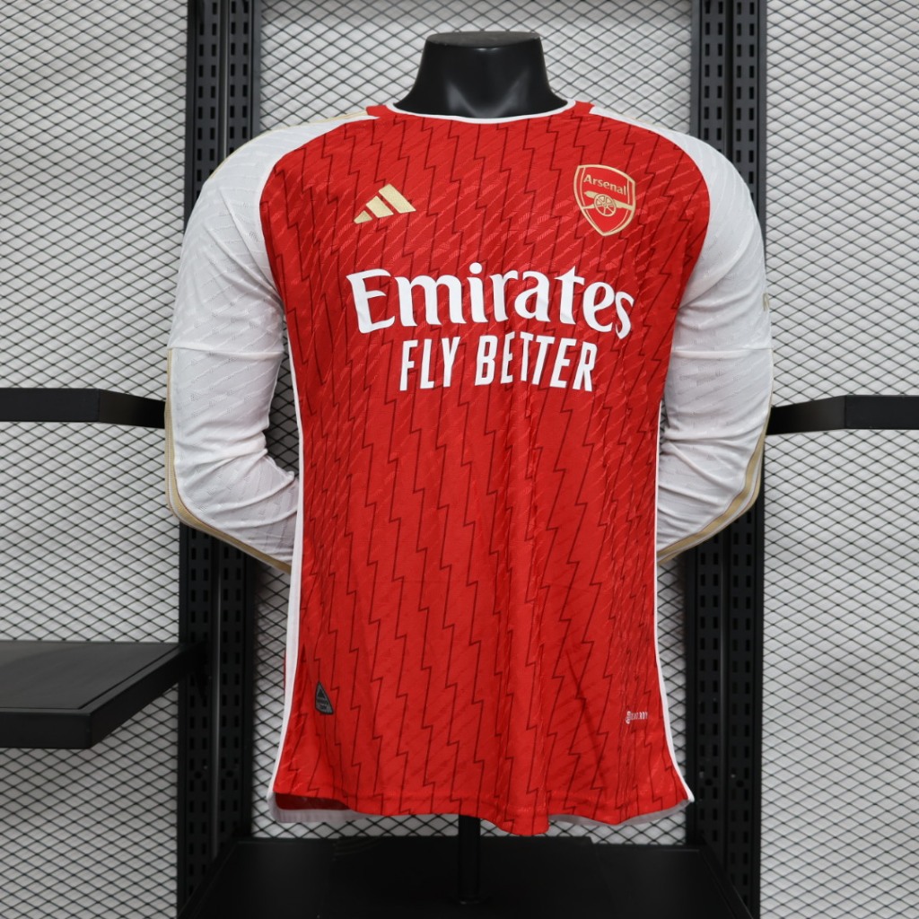 Camisa De Futebol De 23/24 Temporada Jogadores Long Sleeve Arsenal Home Treino Personalizada Para Homens E Mulheres