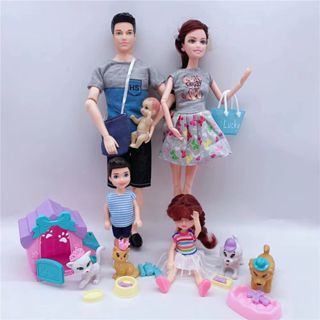 Barbie and best sale ken family set